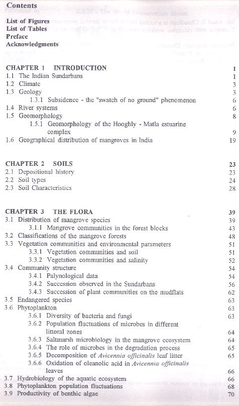 Mangroves of the Sundarbans - Volume I - inhaltsverzeichnis